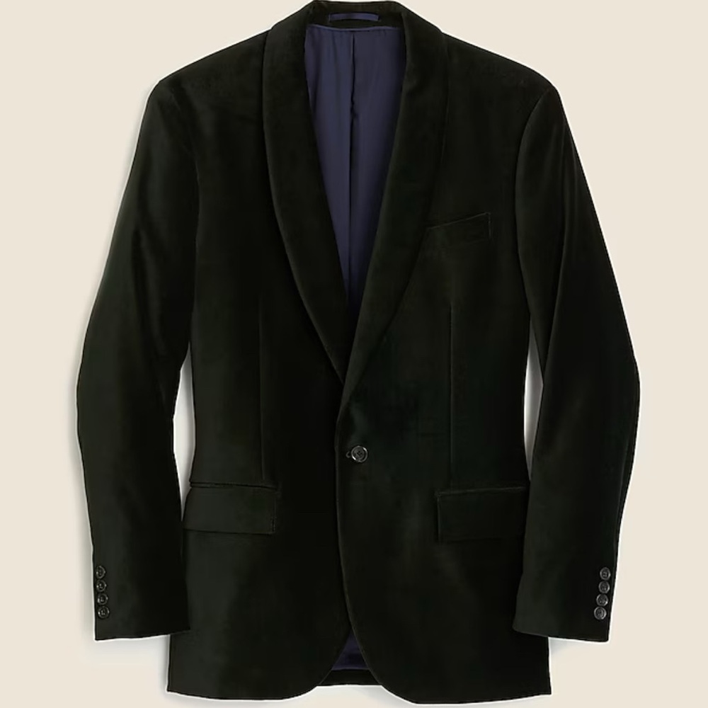 Ludlow Slim-fit shawl-collar tuxedo jacket in velvet - Lightly Worn